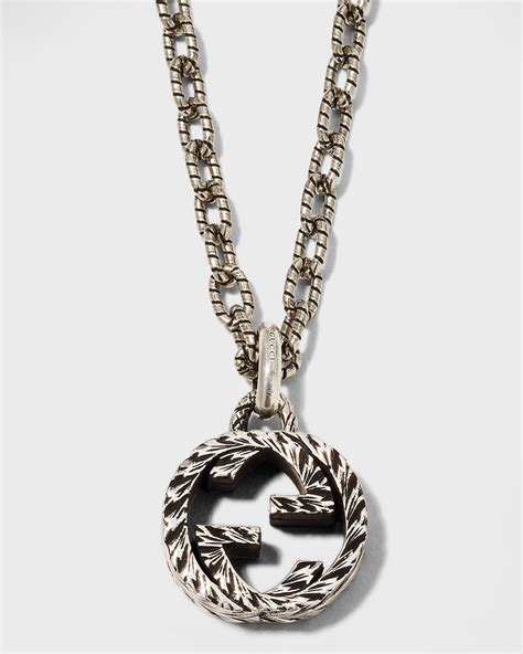 interlocking g pendant necklace gucci|gucci interlocking g necklace men's.